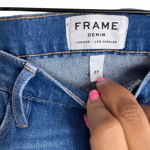 FRAME 👖👖👖Le High Stud Raw Hem Ankle Straight Jeans - Picture 8 of 9